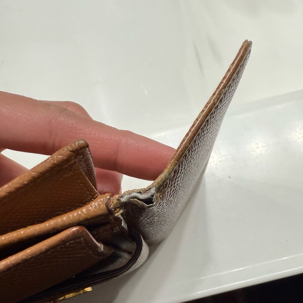 Bvlgari Brown purse folding wallet snap closure Leather Texture coin holder - Picture 9 of 9